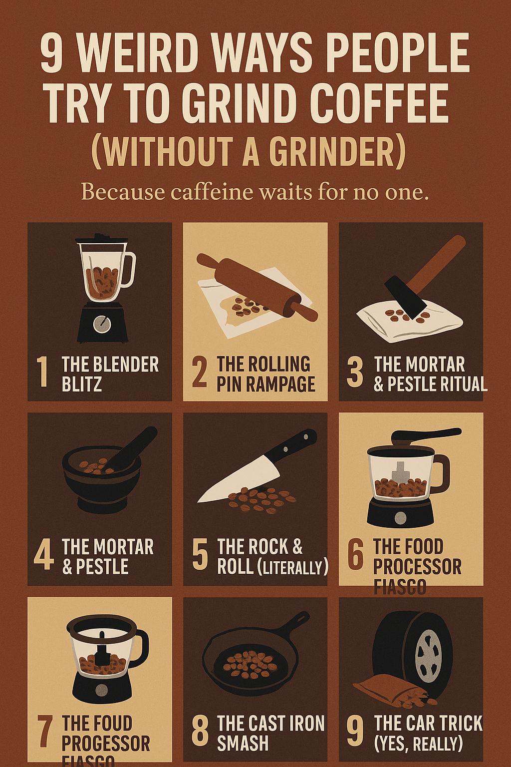 9 Weird Ways People Try to Grind Coffee (Without a Grinder)