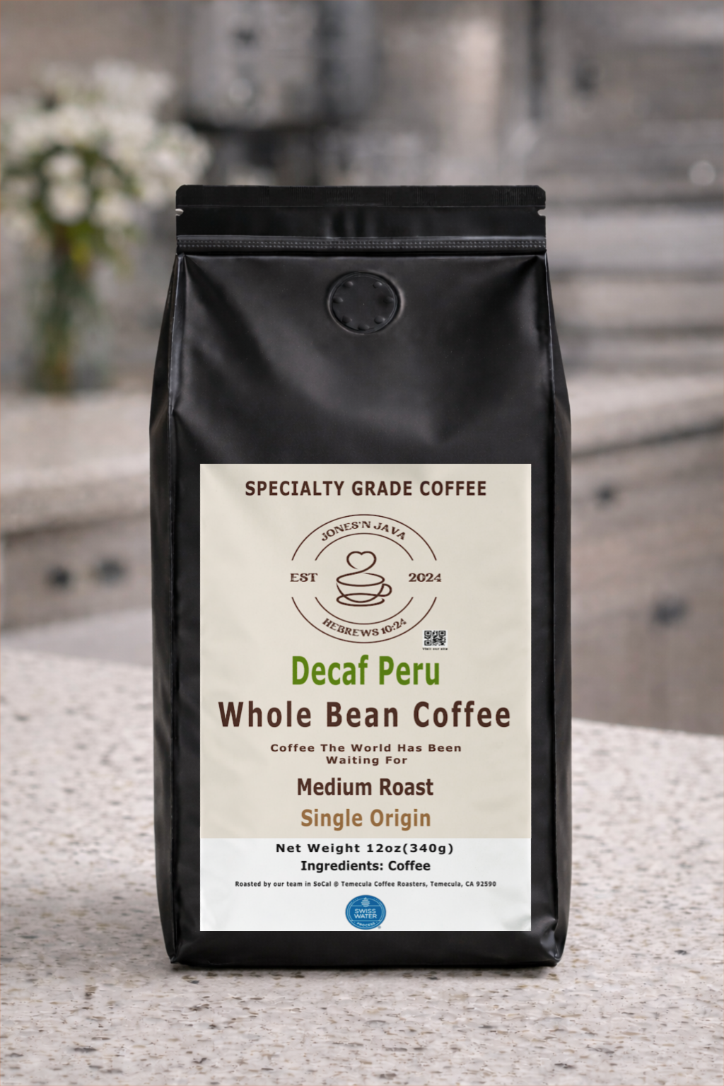 Decaf Peru Coffee | Smooth Decaf Medium Roast by Jones’N Java