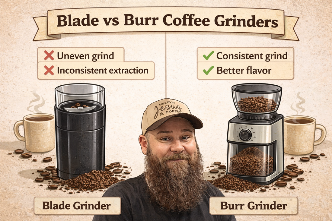 blade vs burr coffee grinder comparison showing grind consistency differences