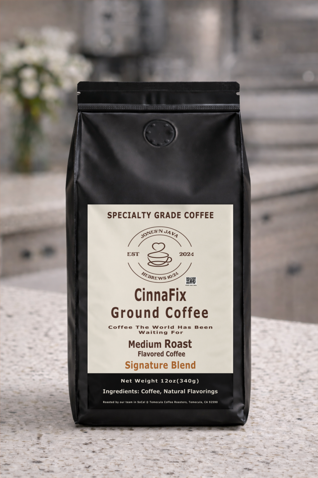 Jones’N Java CinnaFix Cinnabun flavored coffee bag cinnamon sweet notes