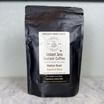 Instant Java instant coffee from Jones'N Java specialty grade coffee